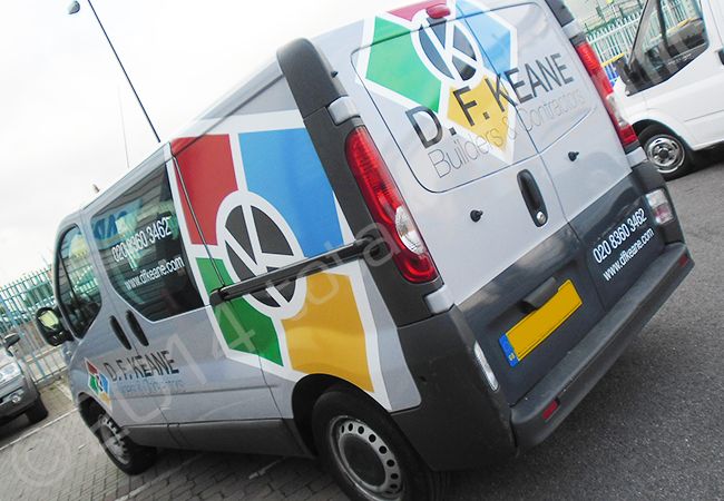 Renault Trafic fully vinyl wrapped in a printed design for D F Keane by Totally Dynamic North London