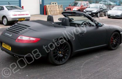 Porsche 997 wrapped matt black by Totally Dynamic North London