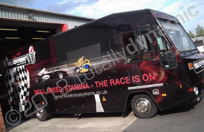 Race Transporter wrapped in printed design by Totally Dynamic Lincolnshire