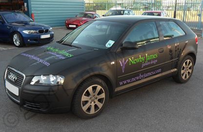 Audi A3 wrapped matt black with gloss graphics by Totally Dynamic North London