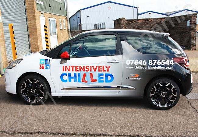 Citroen DS3 fully vinyl wrapped in a printed car wrap with reflective vinyl detailing by Totally Dynamic Norfolk