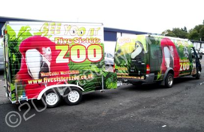 Mini bus & trailer wrapped by Totally Dynamic Central Scotland