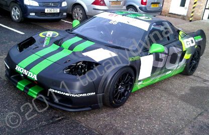 Honda NSX wrapped in printed matt wrap plus green chrome