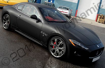 Maserati Granturismo wrapped matt black by Totally Dynamic North London