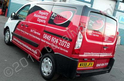Fiat van wrapped for Protech Property Solutions by Totally Dynamic North London
