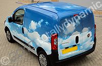 Fiat Fiorino van wrapped in printed vinyl wrap by Totally Dynamic South London