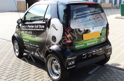 Smart Car wrapped in fully printed graphics by Totally Dynamic North London