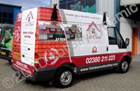 Ford Transit wrapped for 1st Class Roofing by Totally Dynamic Southampton