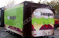 Catering trailer wrapped for Top Burger by Totally Dynamic North London