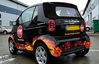 Smart Fortwo wrapped in printed wrap by Totally Dynamic South London