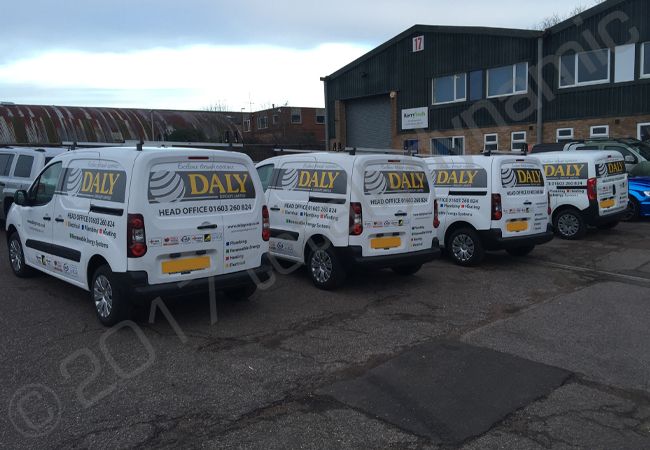 Citroen Berlingo with cut vinyl graphics for the Daly Group