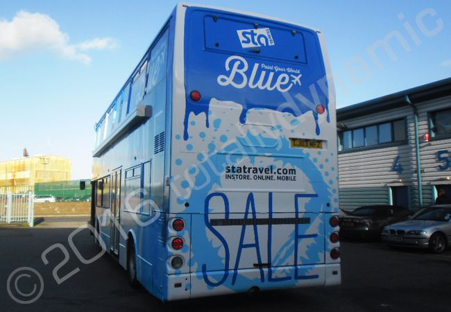 Double Decker Bus vinyl wrapped for STA Travel