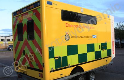 Trailer wrapped in Ambulance design for London Ambulance Service by Totally Dynamic Norfolk
