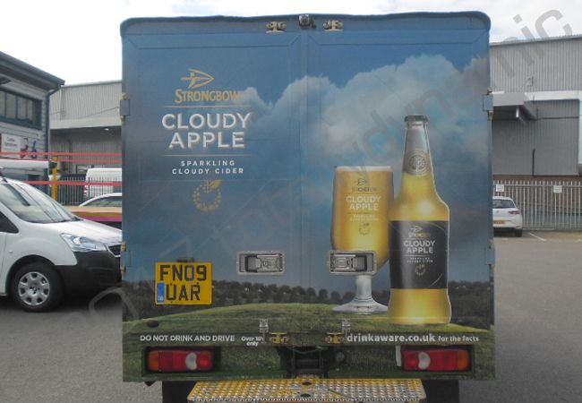 Modified Land Rover Defender vinyl wrapped for Strongbow