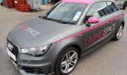 Fleet of Audi A1s wrapped in matt metallic grey and matte magenta by Totally Dynamic North London