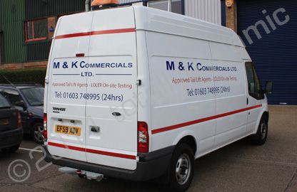 Ford Transit with cut graphics by Totally Dynamic Norfolk