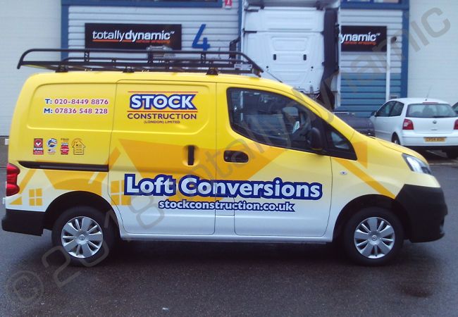 Nissan NV200 vinyl wrapped for Stock Construction