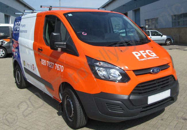 Ford Transit van vinyl wrapped for PFG