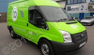 Ford Transit MWB wrapped in colour matched vinyl by Totally Dynamic North London
