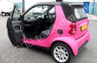 Smart car wrapped matt pink by Totally Dynamic North London