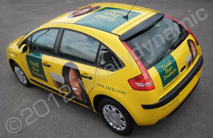 Citroen C4 fleet wrapped in yellow with cut vinyl graphics by Totally Dynamic North London