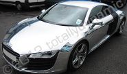Audi R8 fully wrapped in chrome vinyl by Totally Dynamic North London