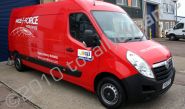 Vauxhall Movano wrapped red plus graphics for Parcel Force by Totally Dynamic Norfolk
