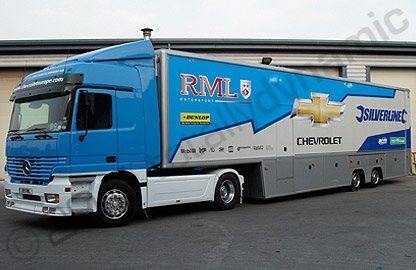 Truck wrapped for Chevrolet Race Team by Totally Dynamic North London