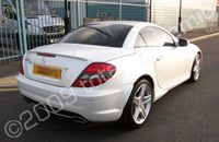 Mercedes SLK wrapped pearlescent white by Totally Dynamic North London