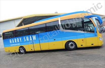 Coach fully wrapped in printed vinyl film by Totally Dynamic Milton Keynes