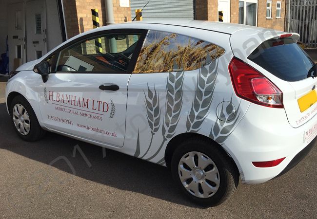 Ford Fiesta van vinyl wrapped for H Banham