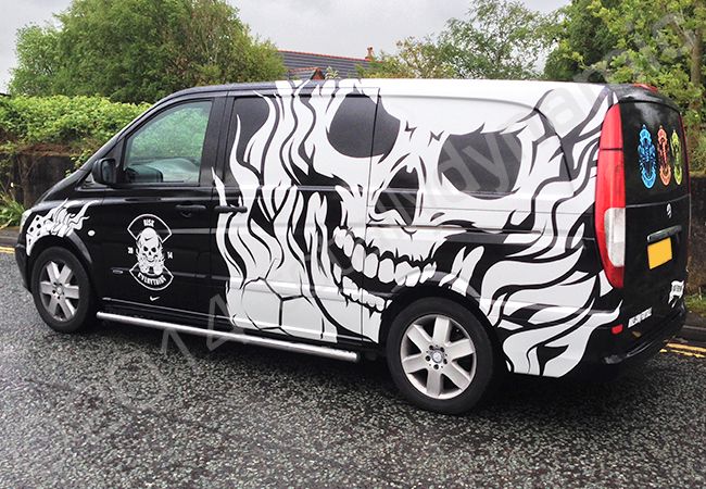 Mercedes Vito van fully wrapped for NIKE in a printed vehicle wrap design by Totally Dynamic Manchester