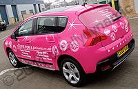 Peugeot 3008 wrapped for Fit for a princess by Totally Dynamic South London