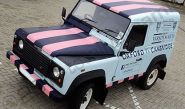 Land Rover Defender wrapped for Oxford and Cambridge rugby match by Totally Dynamic South London