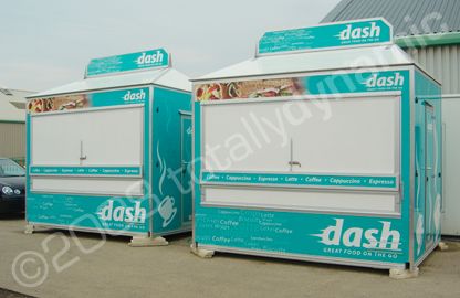 2 Dash Kiosks wrapped by Totally Dynamic North London