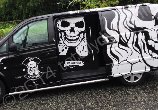 Mercedes Vito van fully wrapped for NIKE in a printed vehicle wrap design by Totally Dynamic Manchester