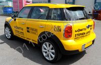 Mini Countryman Cooper wrapped in NY taxi wrap by Totally Dynamic North London