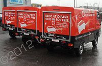 TATA van fleet wrapped in black and red with cut vinyl graphics by Totally Dynamic North London