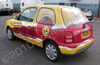 Nissan Mirca wrapepd for Ghengis Grill by Totally Dynamic North London