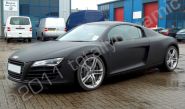 Audi R8 wrapped matte black by Totally Dynamic Southampton