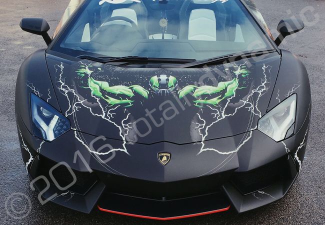Lamborghini Aventador wrapped for the 2016 Modball Rally