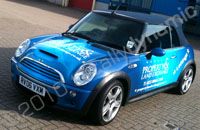 Mini convertible wrapped for Property & Land Exchange by Totally Dynamic Southampton