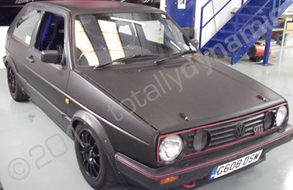 VW Golf Mk2 track car wrapped matt black by Totally Dynamic Lincoln