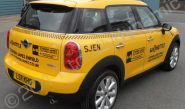 Mini Countryman Coopers wrapped in NY taxi wraps by Totally Dynamic North London