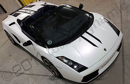 Two tone pearl white wrapped Lamborghini Gallardo by Totally Dynamic South London