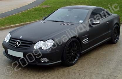Mercedes SL wrapped matt black by Totally Dynamic Leeds/Bradford