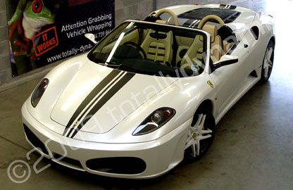 Ferrari F430 wrapped pearlescent white by Totally Dynamic Leeds/Bradford
