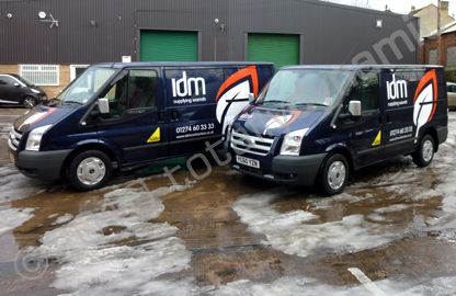 Ford Transit vans with part wraps by Totally Dynamic Leeds/Bradford