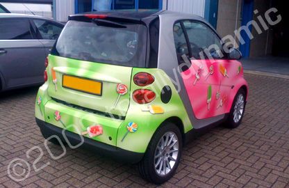 Smart car wrapped by Totally Dynamic Southampton