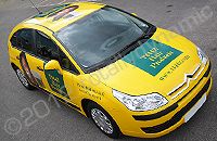 Citroen C4 fleet wrapped in yellow with cut vinyl graphics by Totally Dynamic North London